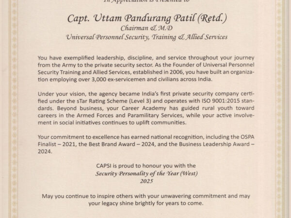 Capsi Certificate