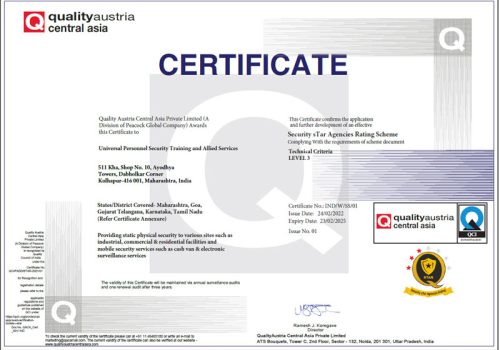 Star Rating Certificate